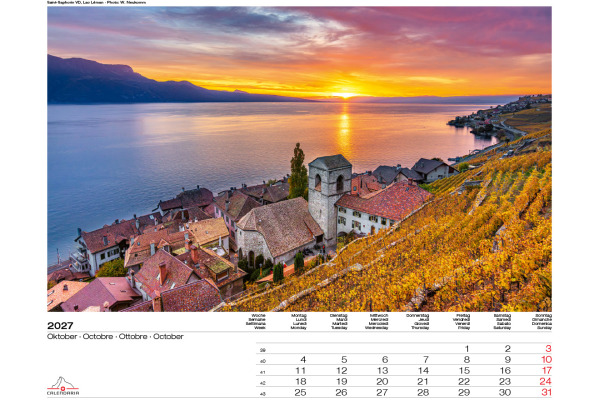 CALENDARI Bildkalender 2027 36205922 Swiss Places ML 40x31cm