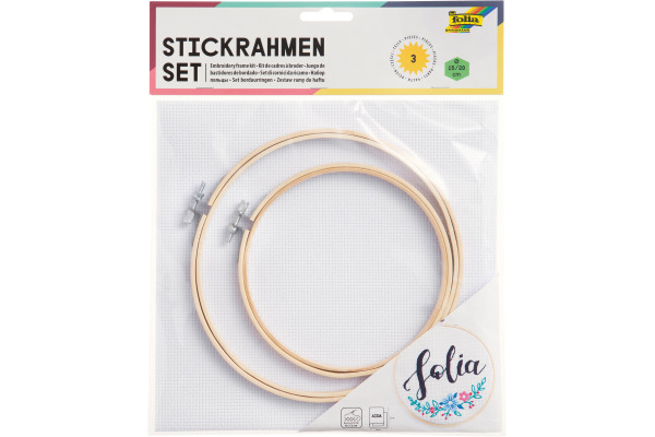 FOLIA Stickrahmen Set 25x49cm 23401 3 Teilig