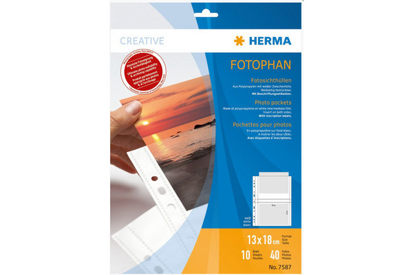 HERMA Fotophan Sichtmappen 13x18cm 7587 4 Stück/10 Blatt