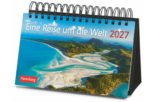 HARENBERG Tischkalender 2027 276390027 Reise um die Welt DE 23x17cm
