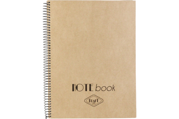 ANCOR Spiralbuch Hardcover A4 114805 Kraft, kariert 80 Blatt