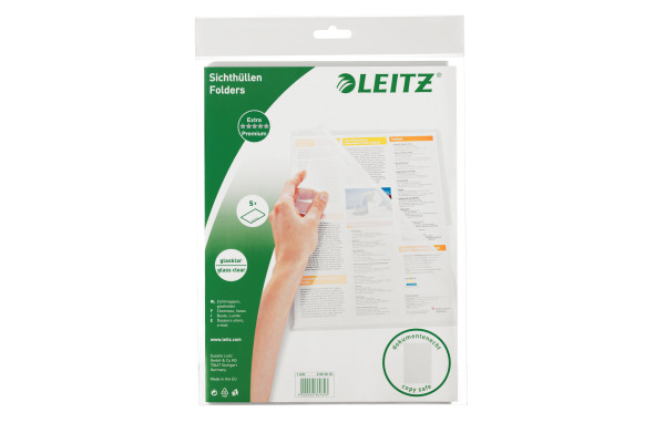 LEITZ Premium Sichthülle PVC A4 41006003 transparent 5 Stück