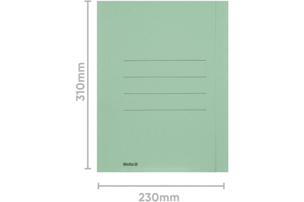 BIELLA Einlagemappe m. Klappe A4 25040130U grün 240g/m2 50 Stück
