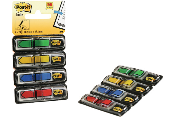 POST-IT Index Pfeile 43.1x11.9mm 684-4ARR3 4-farbig/4x24 Tabs