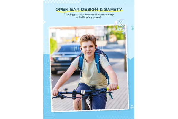 ICLEVER Kids Air Conduction Headphones C01-2589N OWS01, BT, blue/black