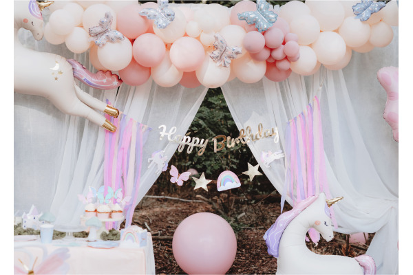 PARTYDECO Girlande Happy Bi. 230x17.5cm GRL120 Einhörner, mix