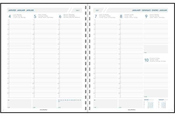 AURORA Agenda Finesse PAW Perl 2027 2718P 1W/2S schwarz ML 21x27cm