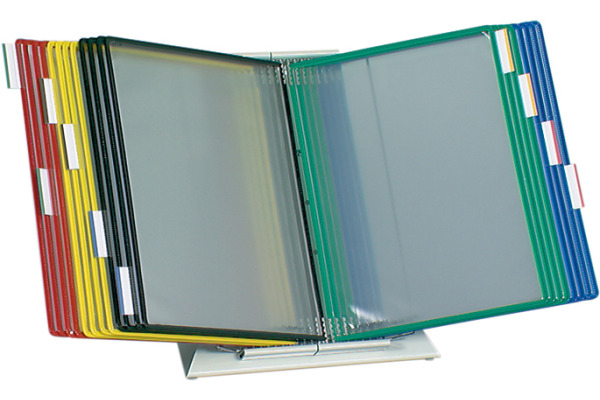 TARIFOLD T-Display Tischständer A4 434209 grau inkl. 20 Taschen