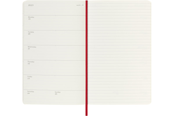 MOLESKINE Wochen-Notizkalender 26/27 DSF218WN3 18M liniert SC rot 13x21cm