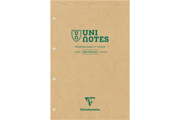 CLAIREFON Notizblock Uni Notes A4+ 9872C braun, kariert 70 Blatt