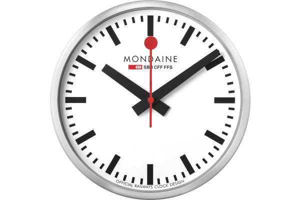 MONDAINE Wanduhr stop2go 250mm MSM.25S11 weiss, WiFi