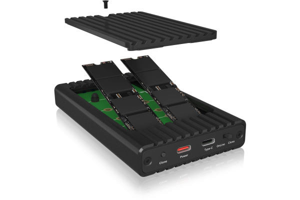 ICY BOX Gehäuse mit Klonfunktion für IB-2817MC M.2 NVMe SSDs, USB-C 3.2 G2