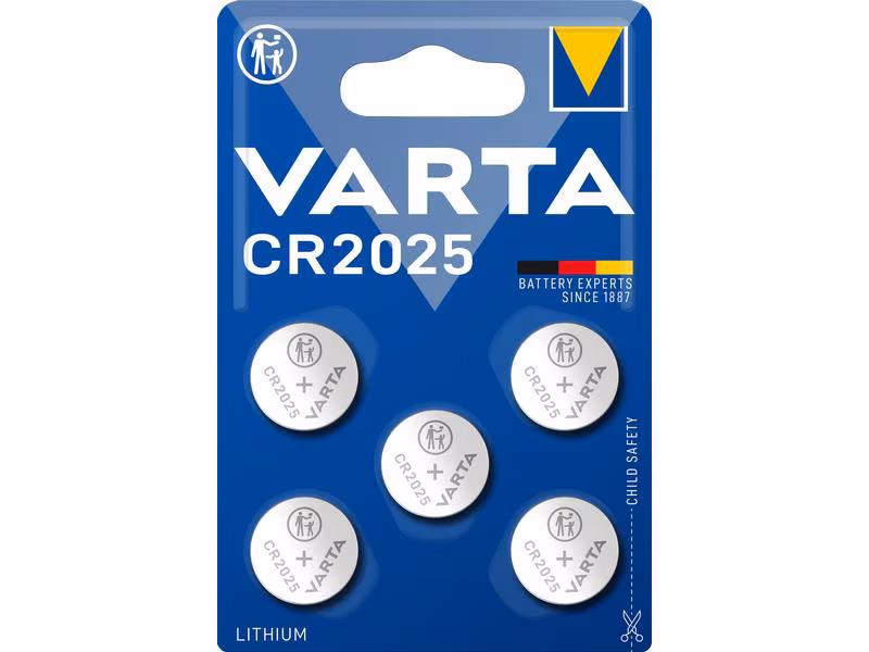VARTA Knopfzelle CR2025, 5 Stück 602510141