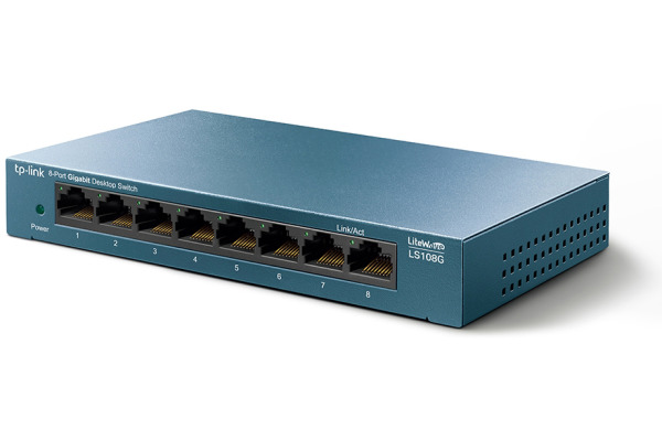 TP-LINK LiteWave 8-Port Switch LS108G 8GB RJ45 Ports, Steel Case