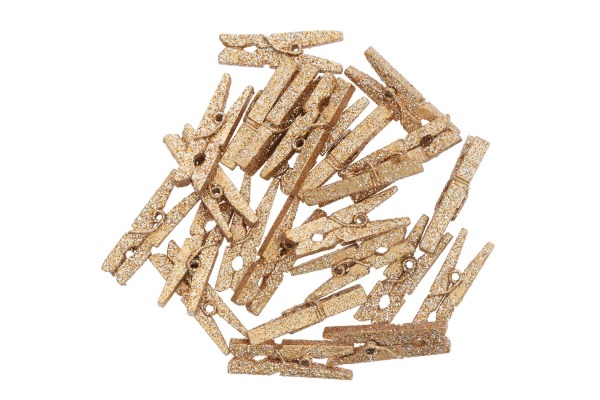 RICO DESI Deko-Clips Glitter 3cm 7040.30.8 gold 24 Stück
