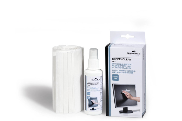DURABLE Screenclean Set 125ml 570700 Reinigungsset 20 Tücher