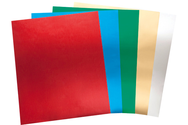 FOLIA Hobbyalufolie 18x29.5cm 500 ass. doppelseitig 5 Blatt