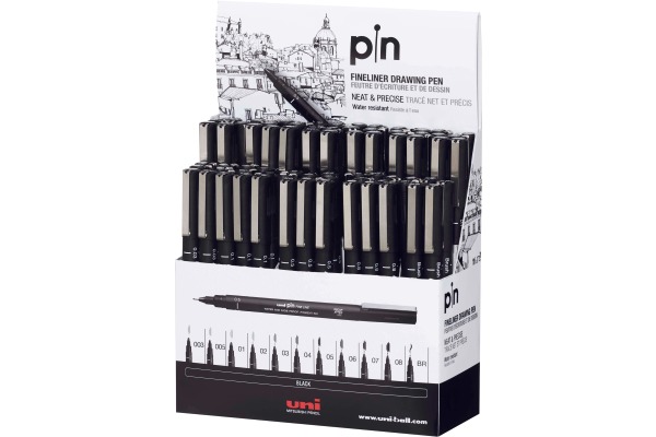UNI-BALL Fineliner Pin PIN-200/S schwarz 72 Stück