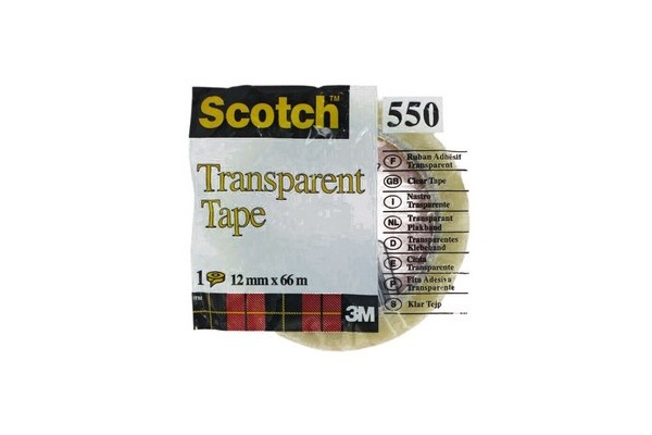 SCOTCH Tape 550 12mmx66m 5501266K transparent, reissfest