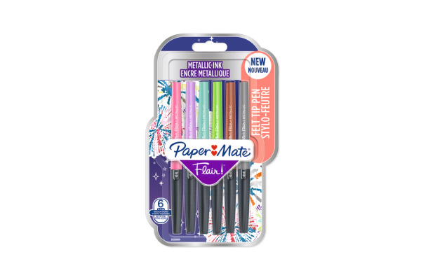 PAPERMATE Faserschreiber Flair 0.7mm 2137361 Metallic 6 Stück