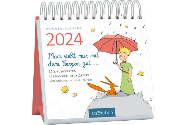 ARS EDITI Monatskalender Herz 42785642 1W/S, 115x125mm, DE 2024