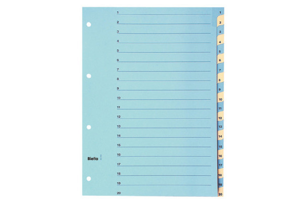 BIELLA Register Karton blau/gelb A4 46244200U 1-20 210g