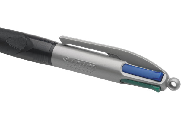 BIC Kugelschreiber 4 Colours 0.4mm 526283 mit Clip, GRIP PRO