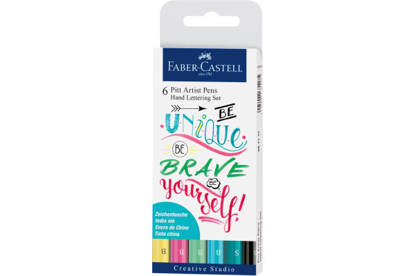 FABER-CA. Pitt Art Pen Handlettering 267116 Pastel 6 Stück