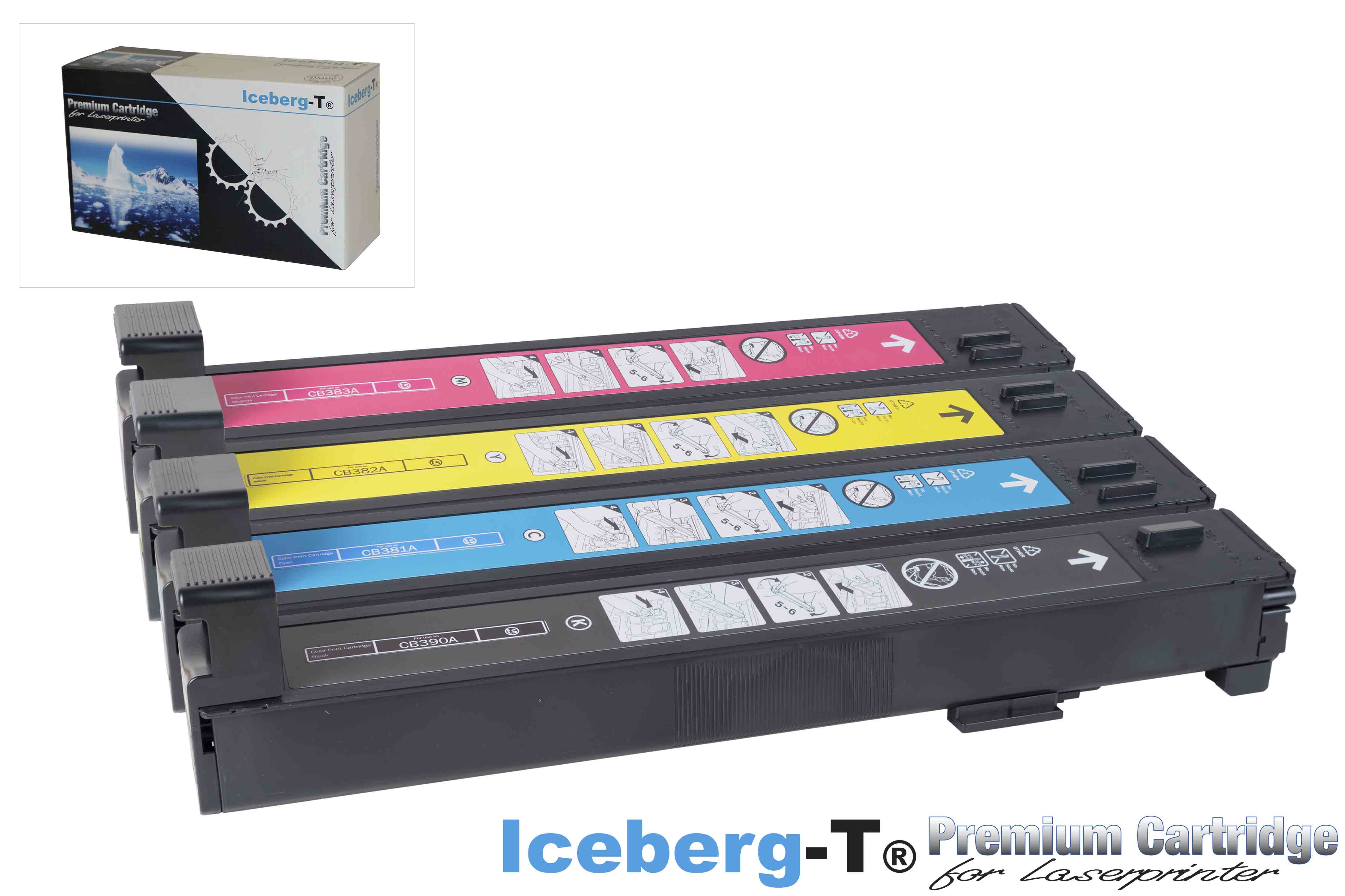 Iceberg-T Toner SET CB390A / 825A Set mit allen vier Farben