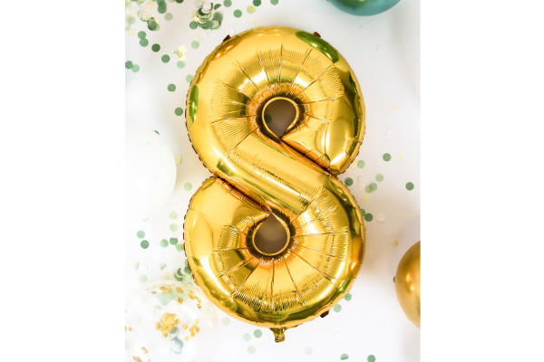 I AM CREA Folienballon Zahl 8 85cm 1000-1053 gold