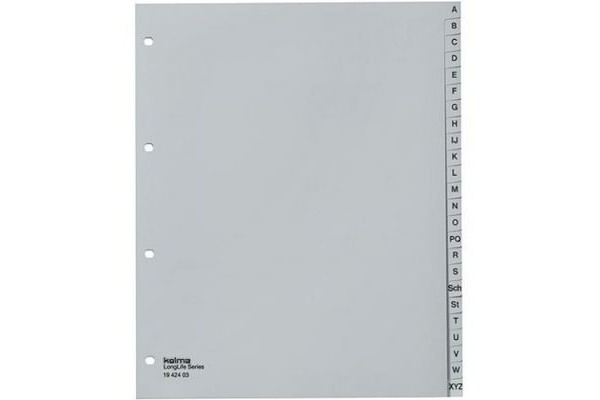KOLMA Register LongLife A4+ 19.424.03 grau A-Z 24-teilig