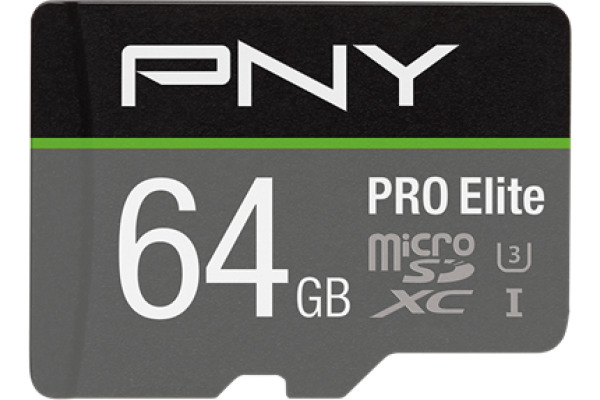 PNY micro-SDXC Pro Elite 64GB PSDU64GV3 UHS-I U3 A1 & adapter