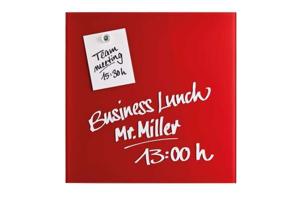 MAGNETOP. Design-Glasboard 400x400mm 13401006 rot, magnetisch