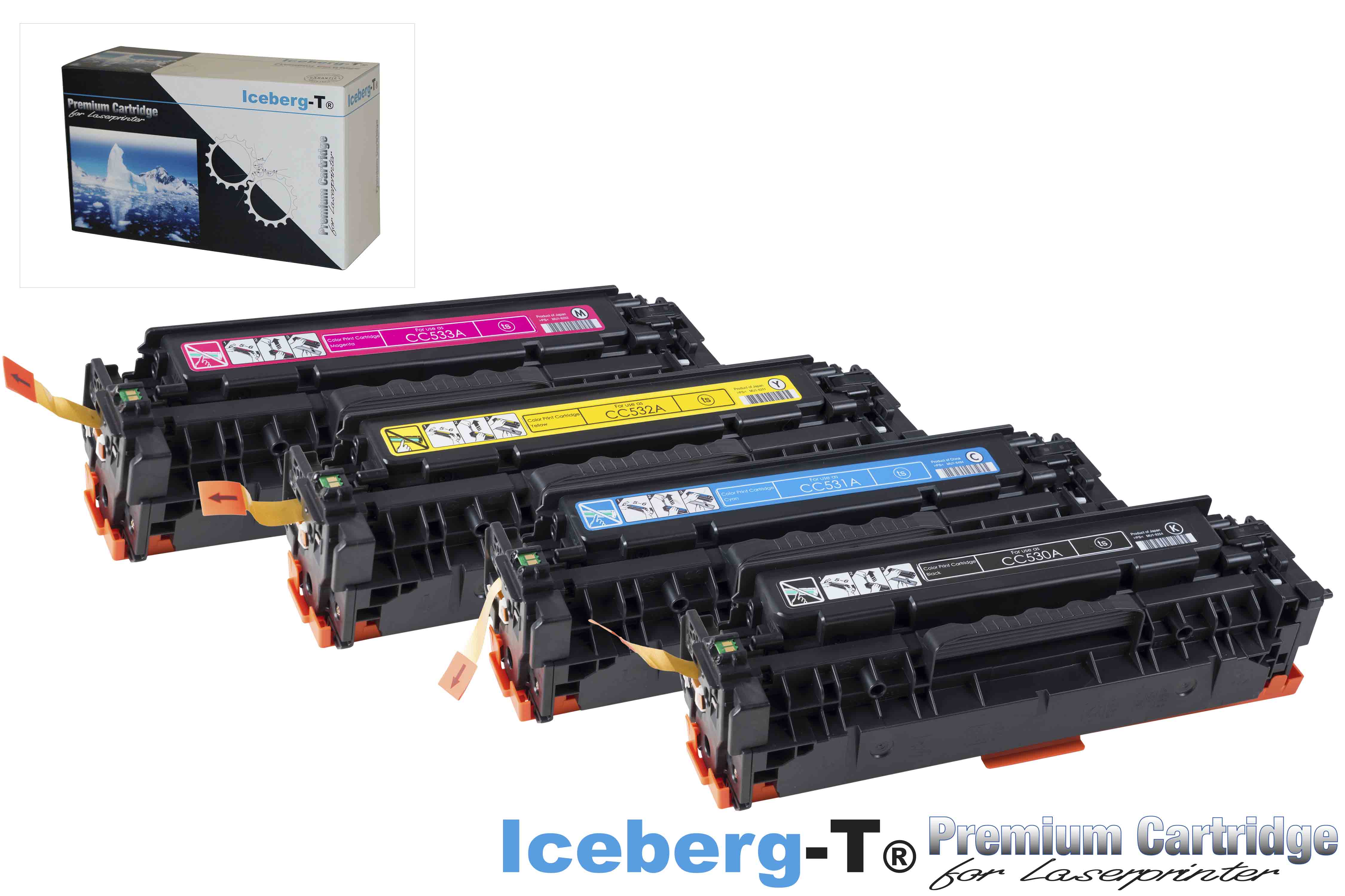 Iceberg-T Toner SET CC530A Set mit allen vier Farben