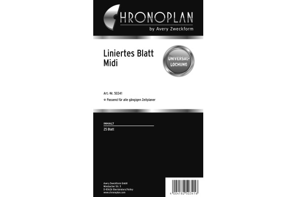 CHRONOPLA Chrono.Blatt liniert Midi 50341Z.24 25 Blatt