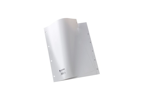 HETZEL Register PP A4 25256481 grau 1-12
