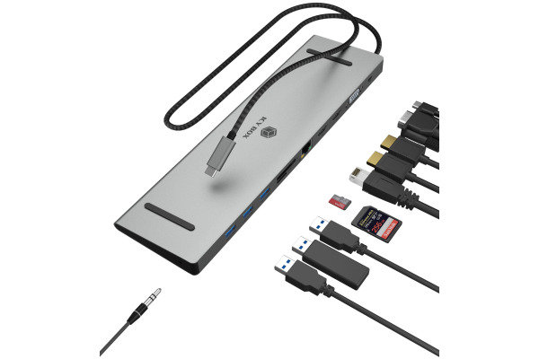 ICY BOX USB Type-C Dockingstation IBDK2106A 2xHDMI,VGA,3x USB-A,PD
