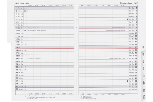 BIELLA Planer Istanbul 2027 855610000 1M/2S Ersatz ML 10.6x15.3cm
