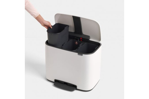 BRABANTIA Treteimer BO 121005 3x11 L weiss