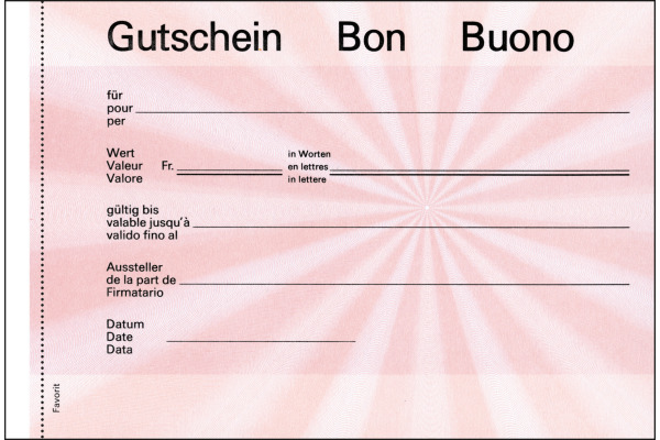 FAVORIT Gutscheine A6 2056 ROT rot 25 Blatt