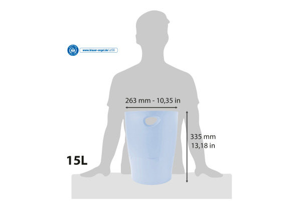 EXACOMPTA Papierkorb Ecobin 15 l 45362D Aquarel, pastellblau