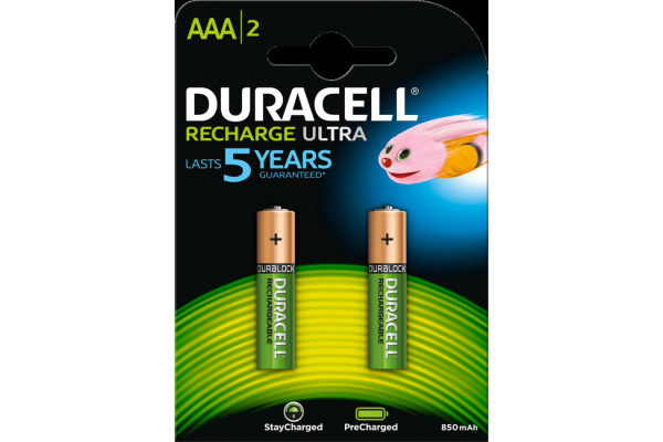 DURACELL Recharge Ultra PreCharged DX2400 AAA, 850 mAh, 1.2V 2 Stück