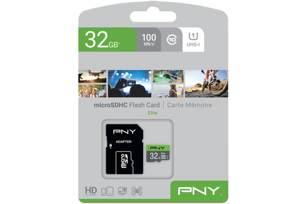PNY micro-SDHC Elite 32GB PSDU32GU1 UHS-I U1 & adapter