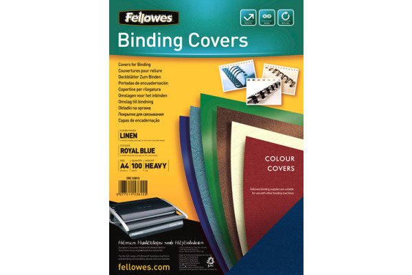 FELLOWES Leinenstruktur Cover A4 5381502 blau 100 Stück