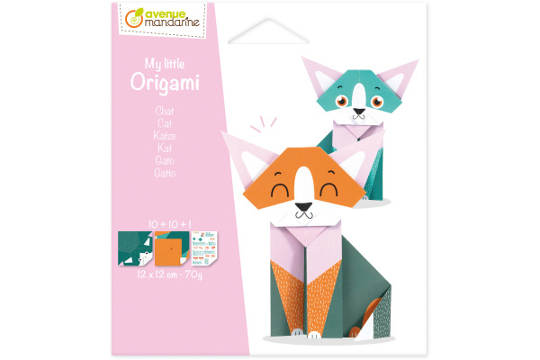 MANDARINE Origamipapier 12x12cm OR508C Mon petit Katze 20 Blatt