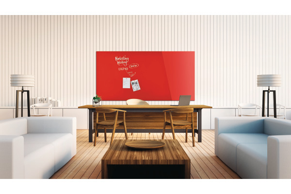 MAGNETOP. Design-Glasboard 2000x1000mm 13409006 rot, magnetisch