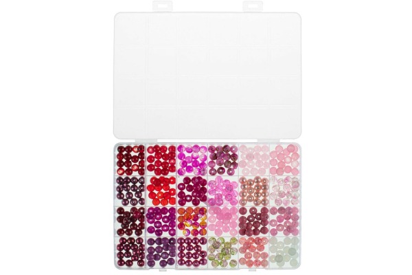 GLOREX Glasperlen Schmuckset 61630341 rot /pink assortiert