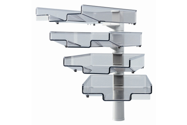 HANSA Briefablage drehbar A4 41-5034.0 grau 4-teilig