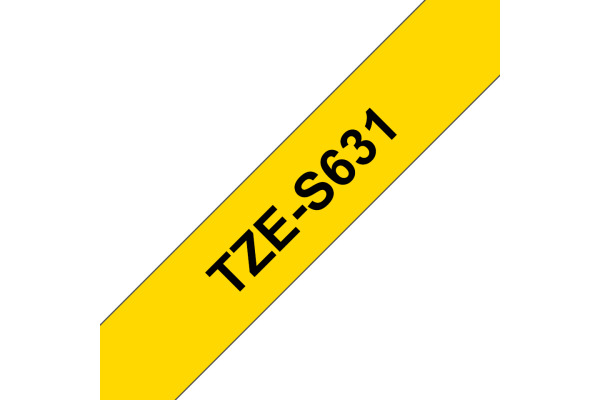 PTOUCH Band, strong/adh. schwarz/gelb TZe-S631 PT-300 12 mm