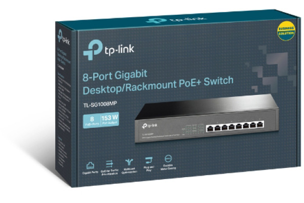 TP-LINK 8-Port Desktop/Rackmount TLSG1008M Switch with 8-Port PoE
